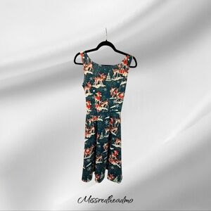 MISSJOY Festive Reindeer Print Dress